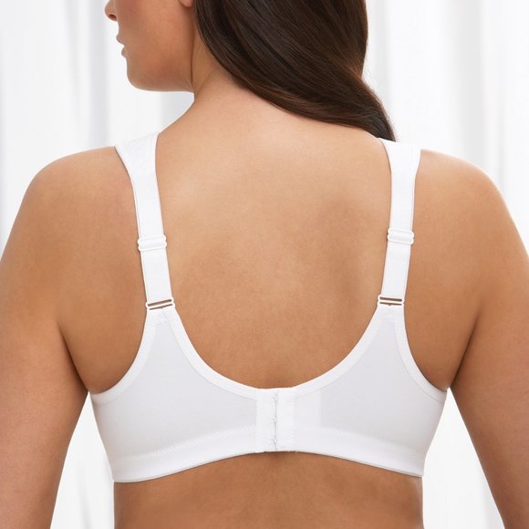 Glamorise 38F 38G (Stretch-To-Fit) Bra WIDE STRAPS = Shoulder Comfort White NEW - Picture 7 of 16